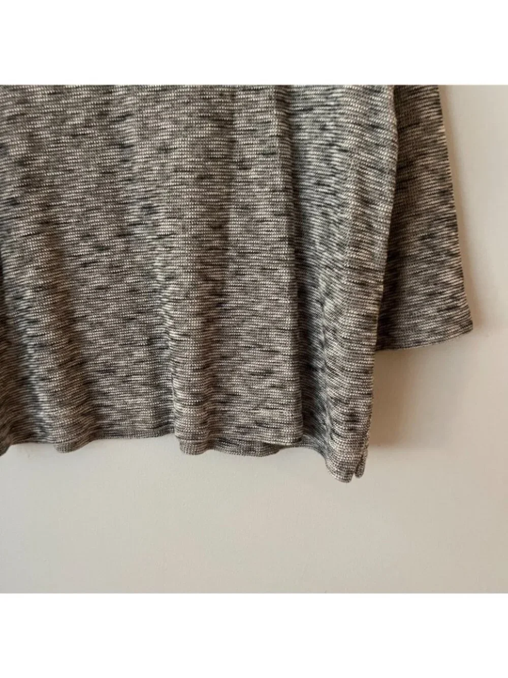 J. Jill Pure Jill Marble Textured Black and White 3/4 Sleeve Sweater Women's M